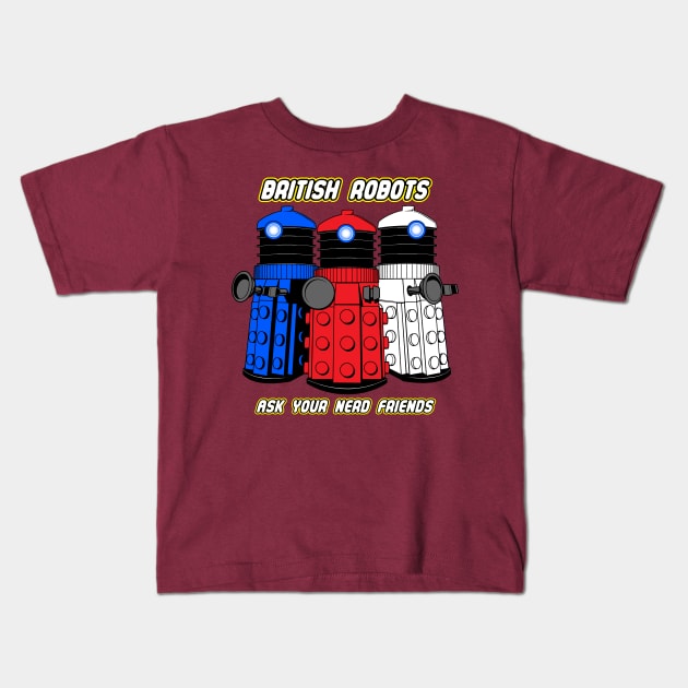 British Robots Kids T-Shirt by JMKohrs